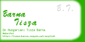 barna tisza business card